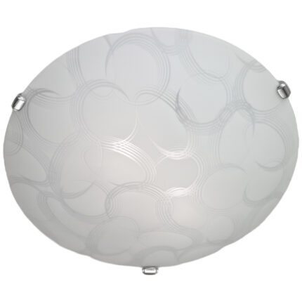 Lustra LED rotunda Cerchi, crom, sticla satinata, 2xE27