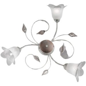 Lustra floare Greta,din metal, finisaj alb antichizat, 3xE14