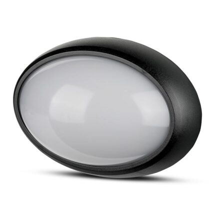 Aplica fatada LED, 8W, ovala, corp negru, IP54